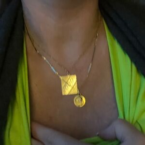 14k gold charm or pendant- square